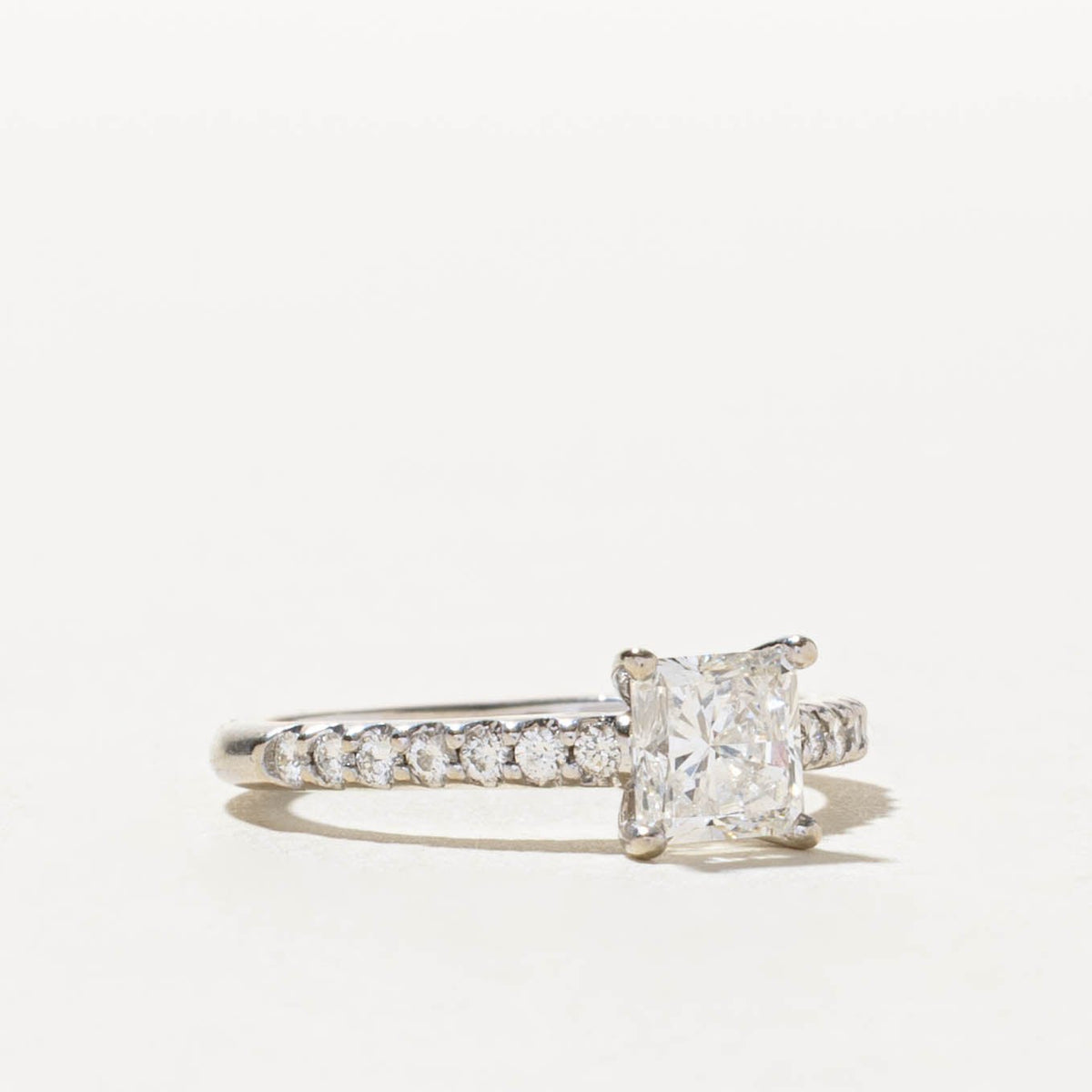 14k Princess Cut Diamond with Accents Engagement Ring | 0.93ctw | SZ 4