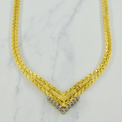Chevron Diamond Necklace | 0.16ctw | 16