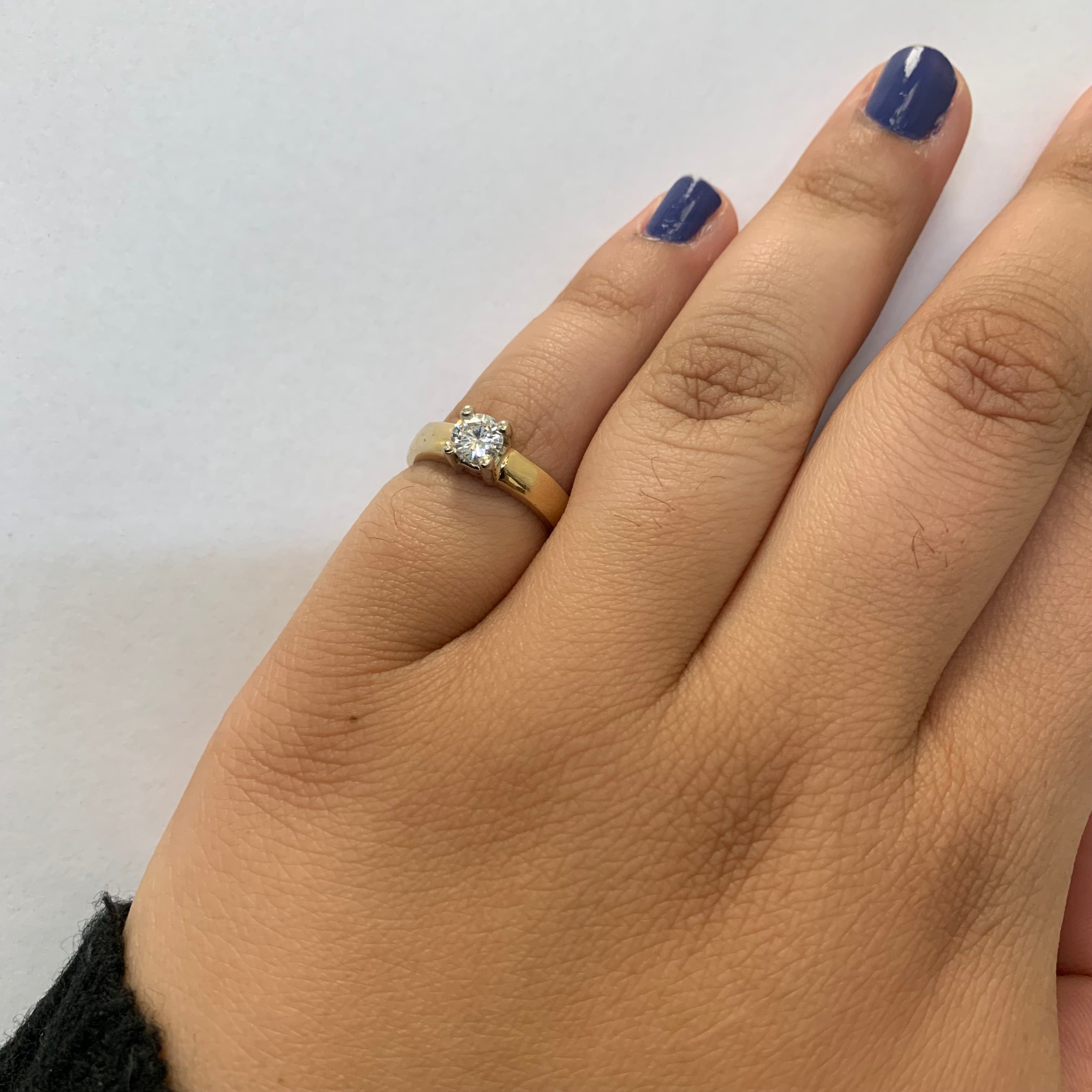 Bague solitaire en diamant | 0,38 ct | Taille 4,5 |
