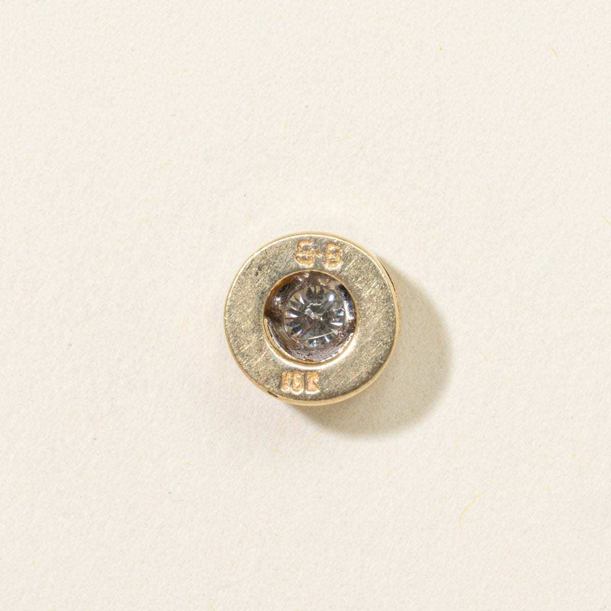 18k Two Tone Bezel Set Diamond Pendant | 0.17ct