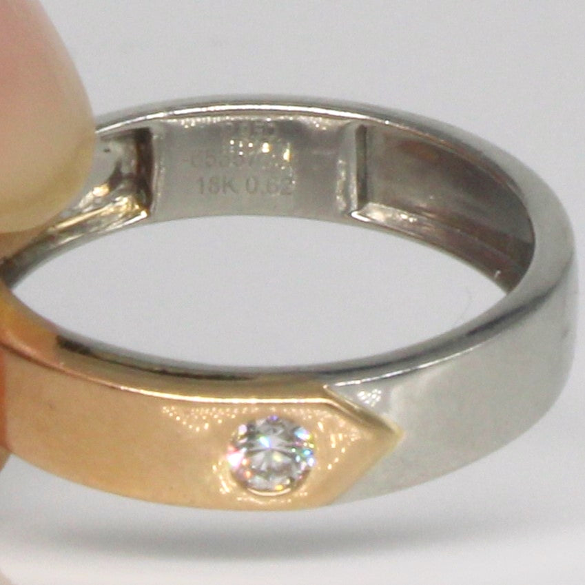 Two Tone Flush Set Solitaire Diamond Ring | 0.07ctw | SZ 5.25 |