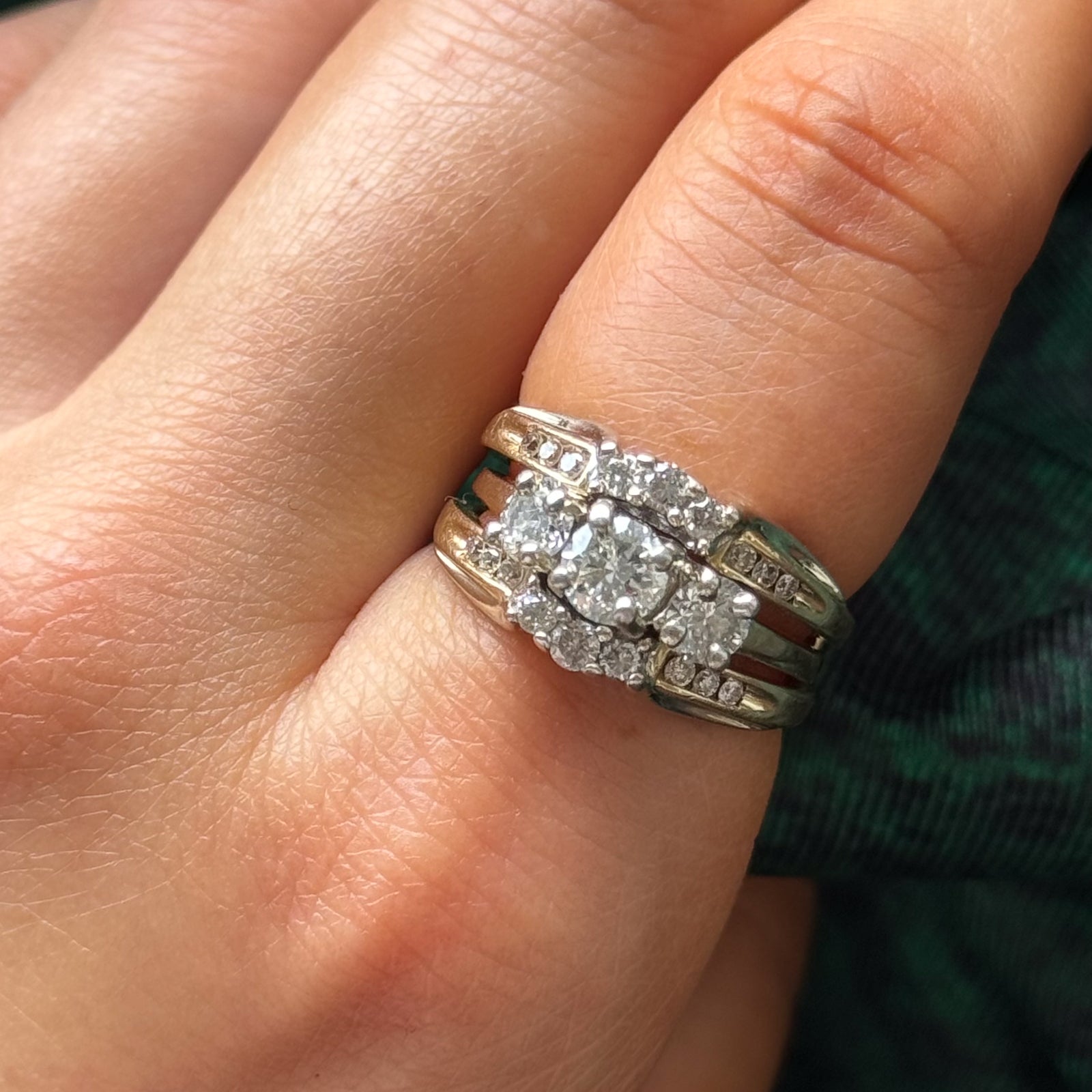 Diamond Three Stone 14k Ring| 0.46 ctw | SZ 6 |