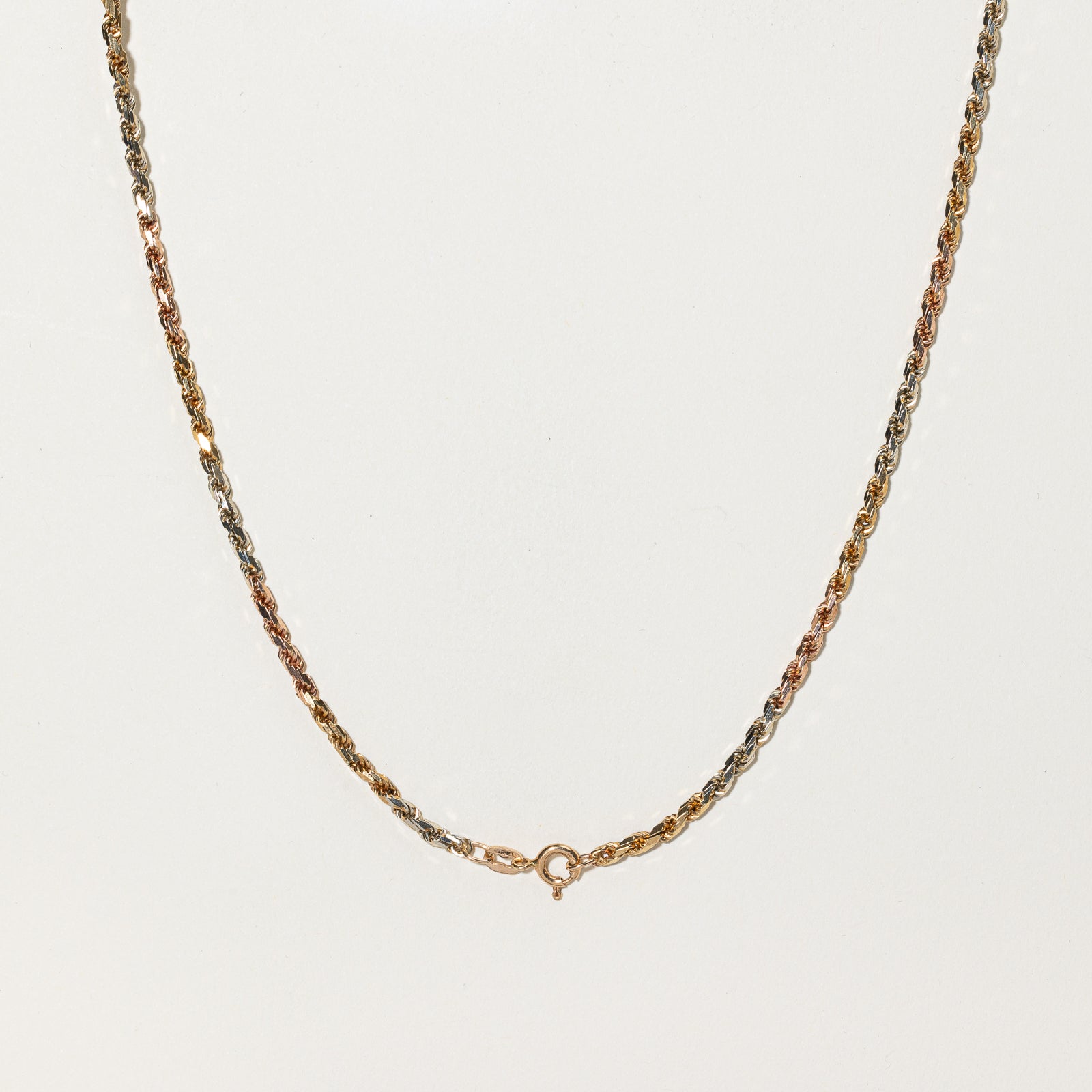14k Tri Tone Rope Chain | 17.75" |
