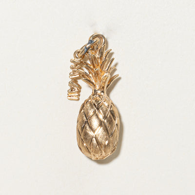 14k Yellow Gold Pineapple & 'Hawaii' Charm |