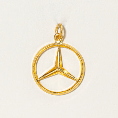24k Yellow Gold Mercedes Benz Charm |