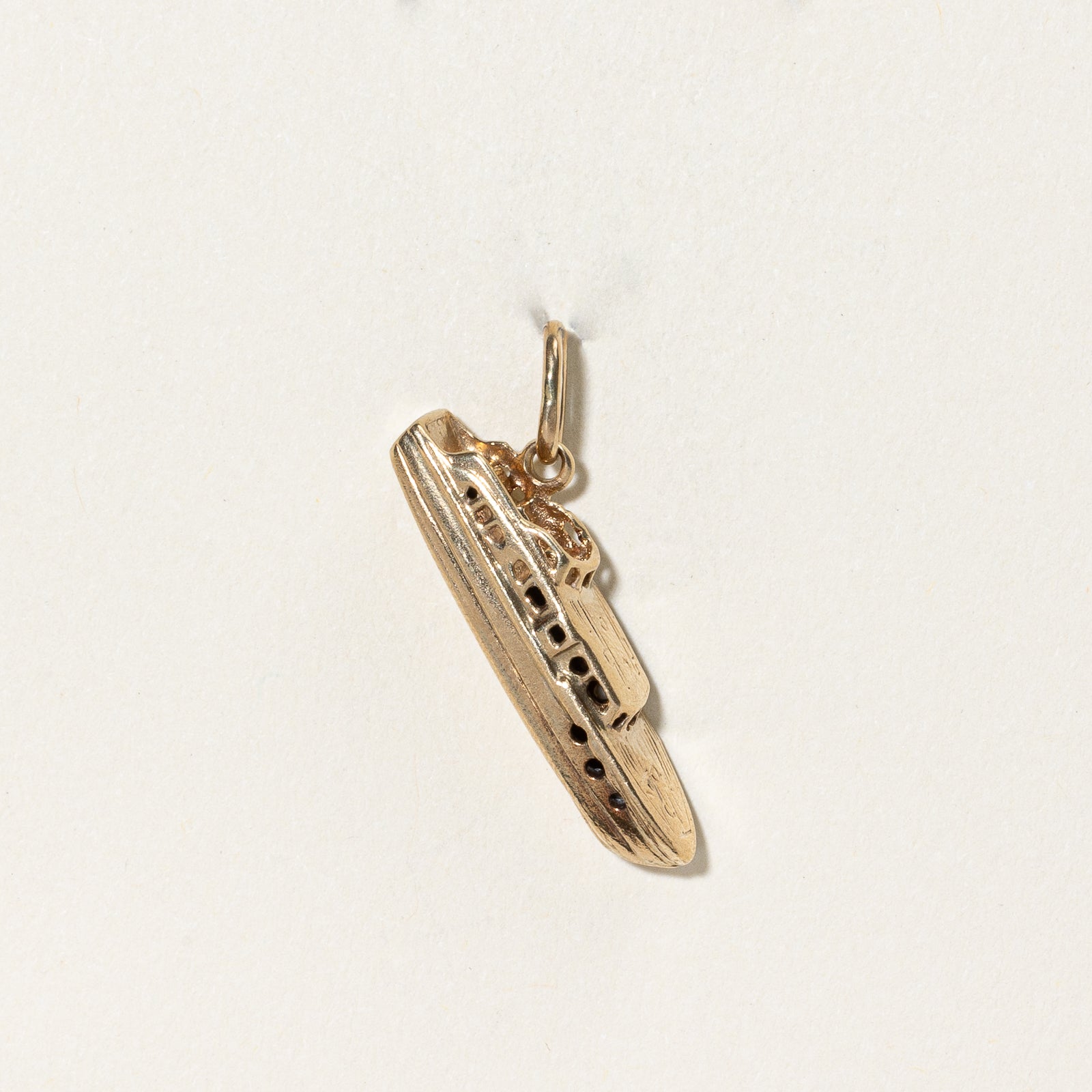 10k Yellow Gold Ship Charm |