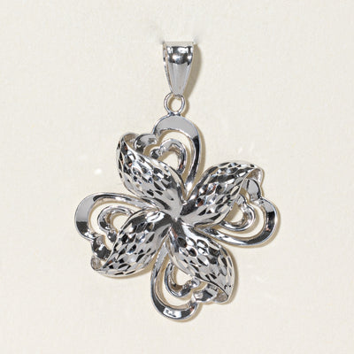 18k White Gold Four Leaf Clover Pendant |