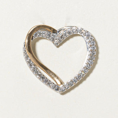 Two Tone Gold Diamond Heart Pendant | 0.42ctw |