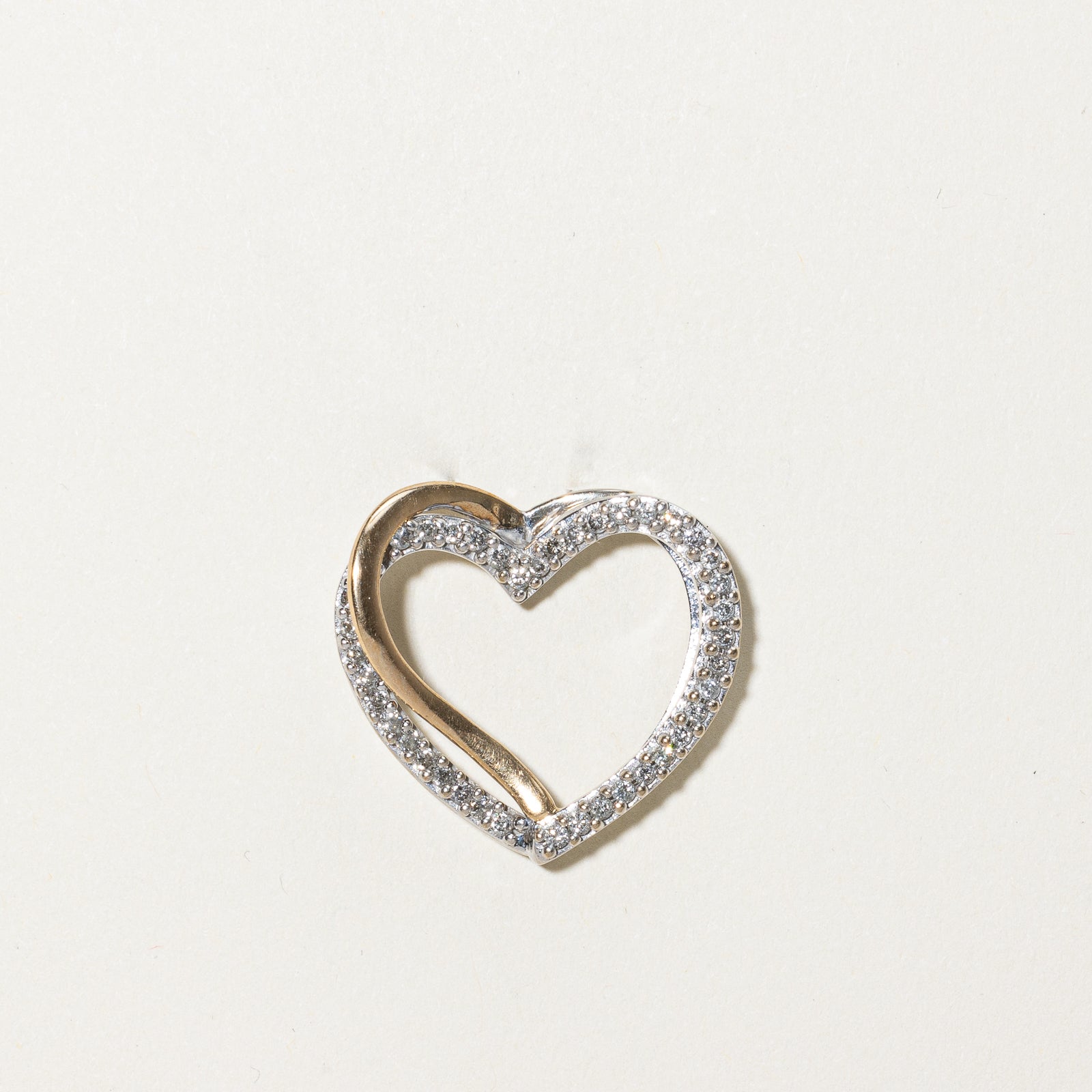 Two Tone Gold Diamond Heart Pendant | 0.42ctw |