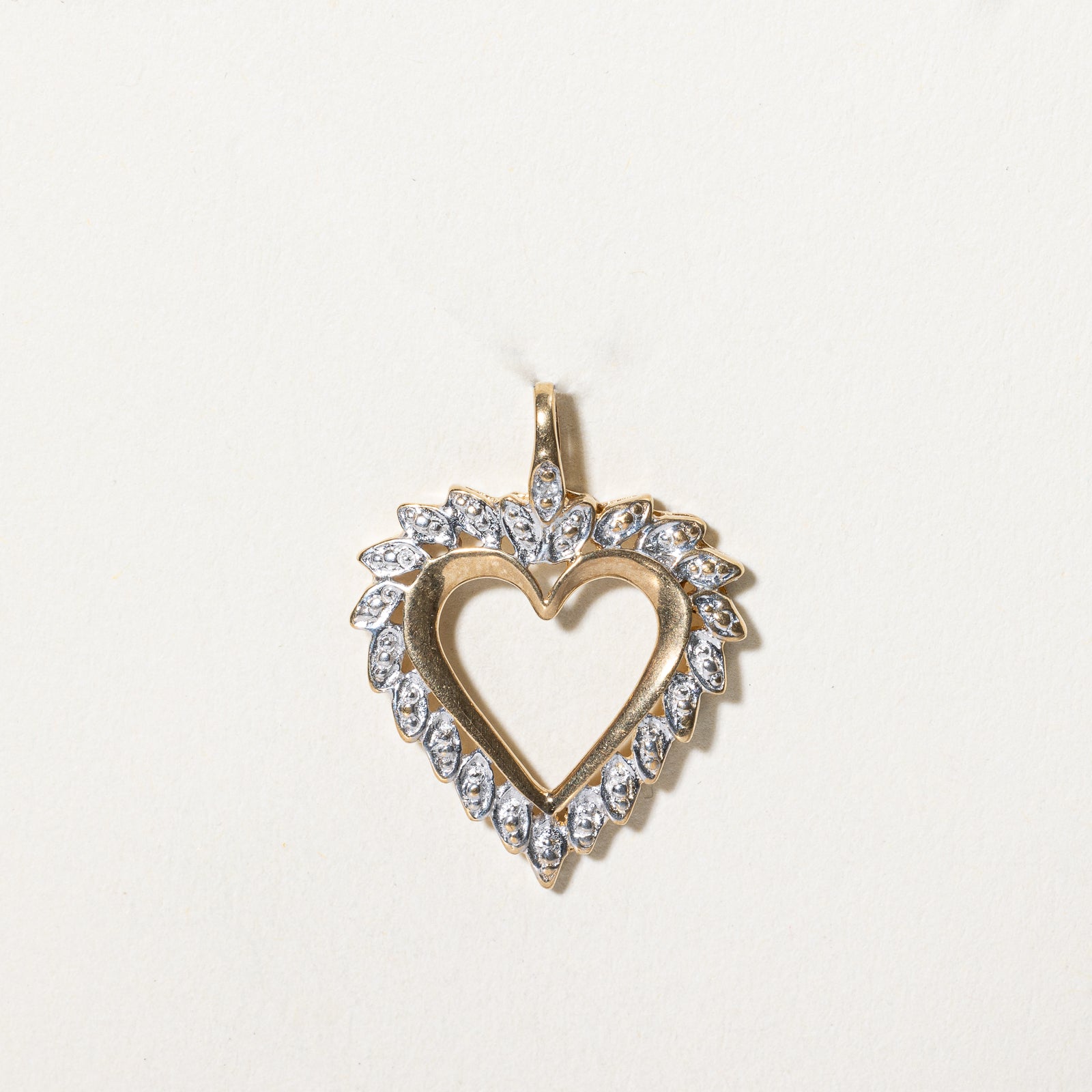 Two Tone Gold Diamond Heart Pendant | 0.005ct |