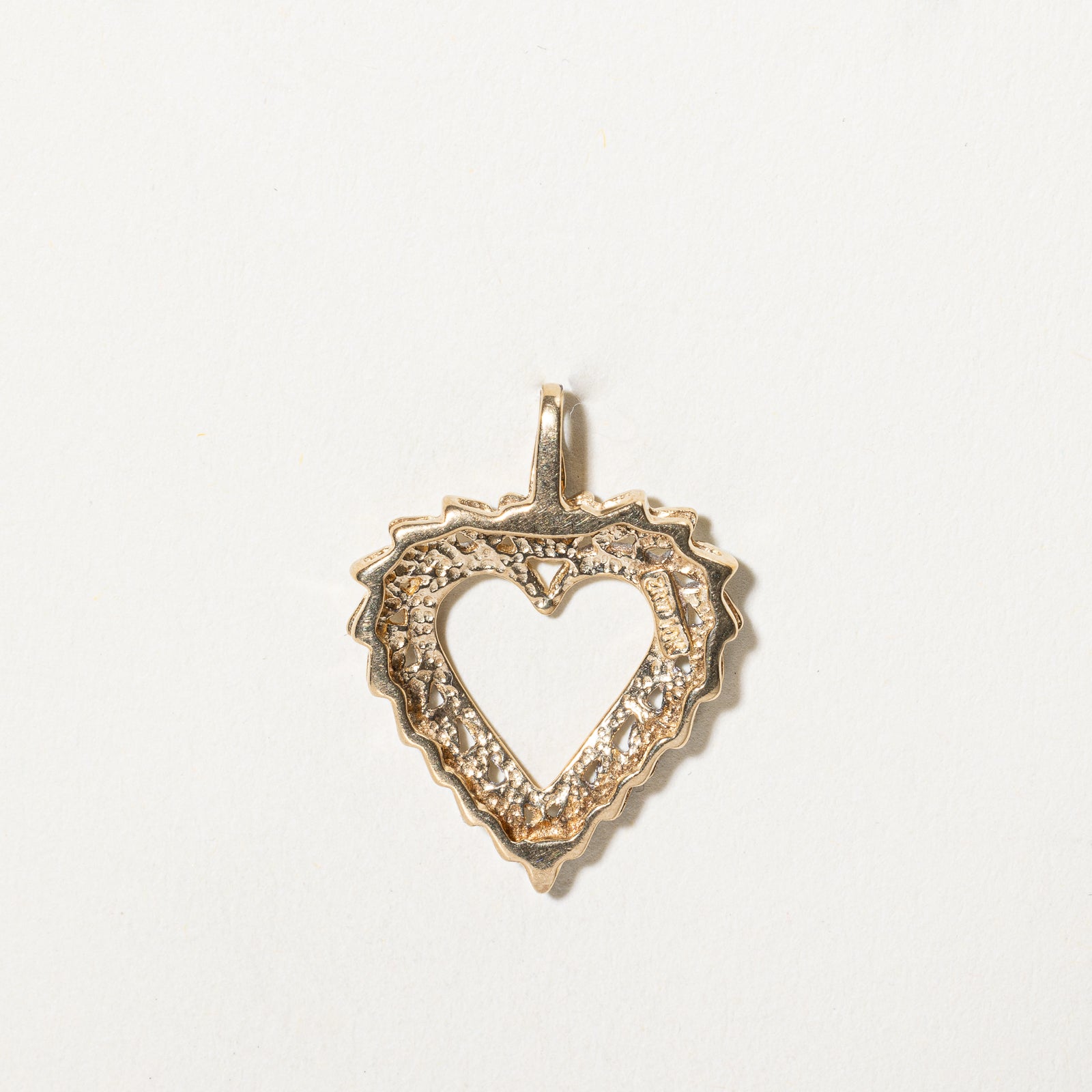 Two Tone Gold Diamond Heart Pendant | 0.005ct |