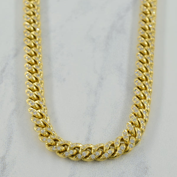 Diamond Cuban Link Necklace | 0.90ctw | 18