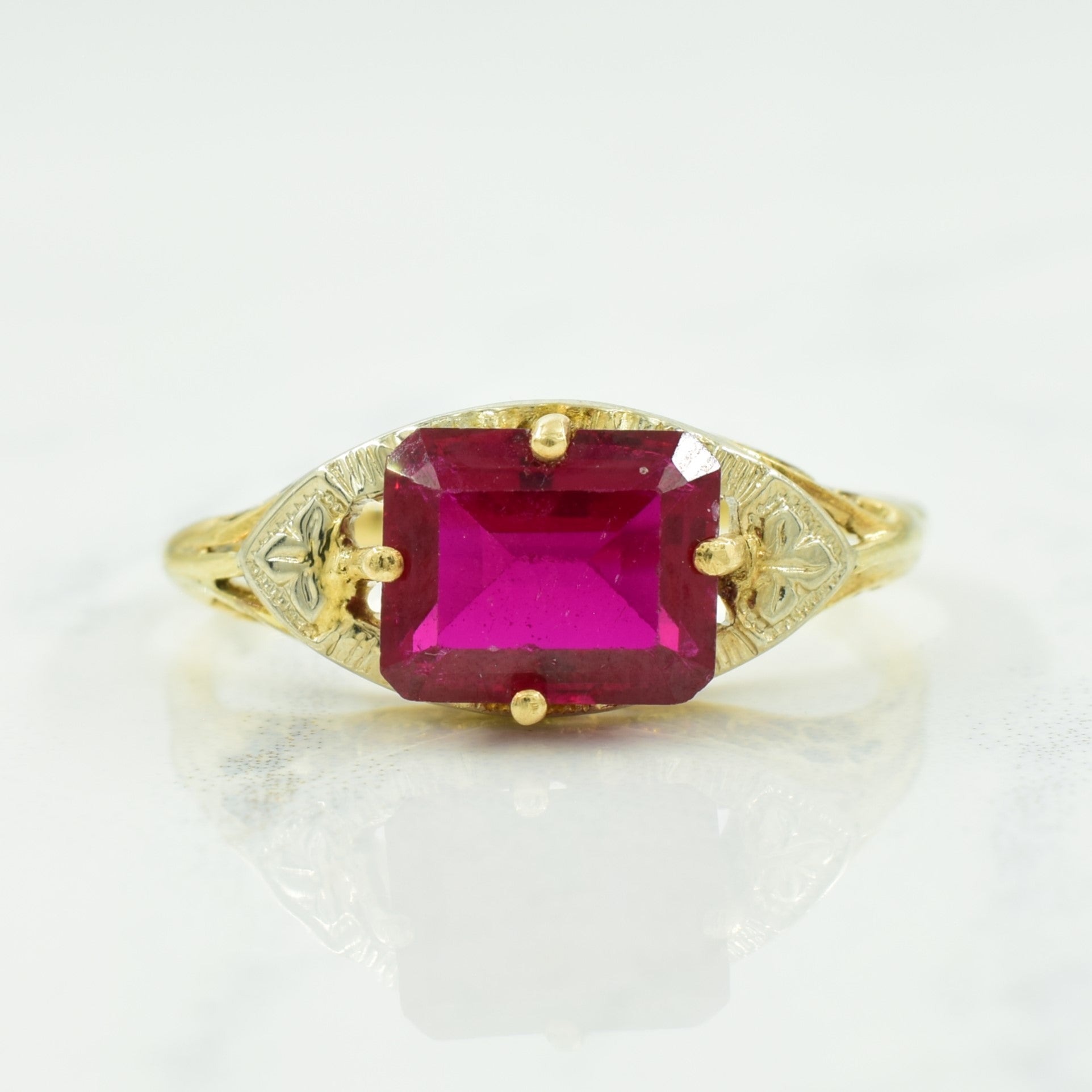 Bague en rubis synthétique | 2,24 ct | Taille 7,5 | 