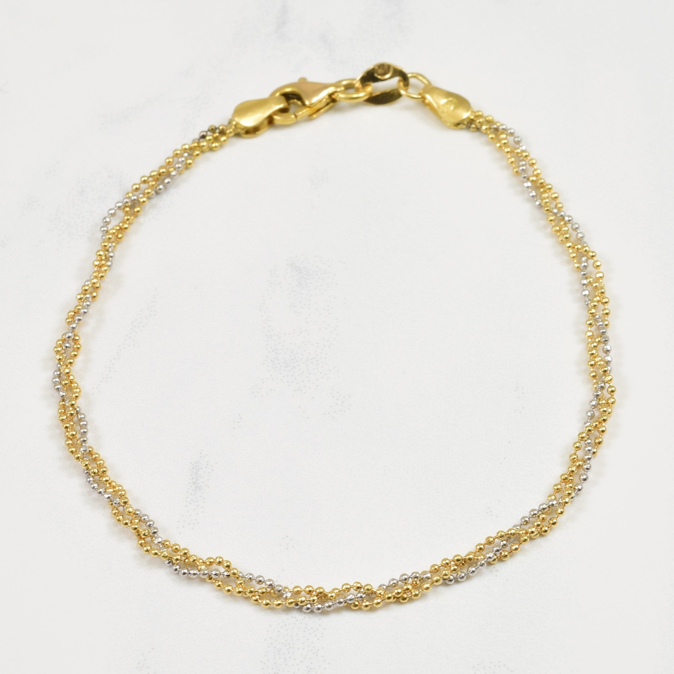 20k Two Tone Bracelet | 7.5" |