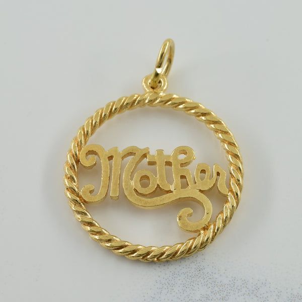 10k Yellow Gold 'Mother' Charm |