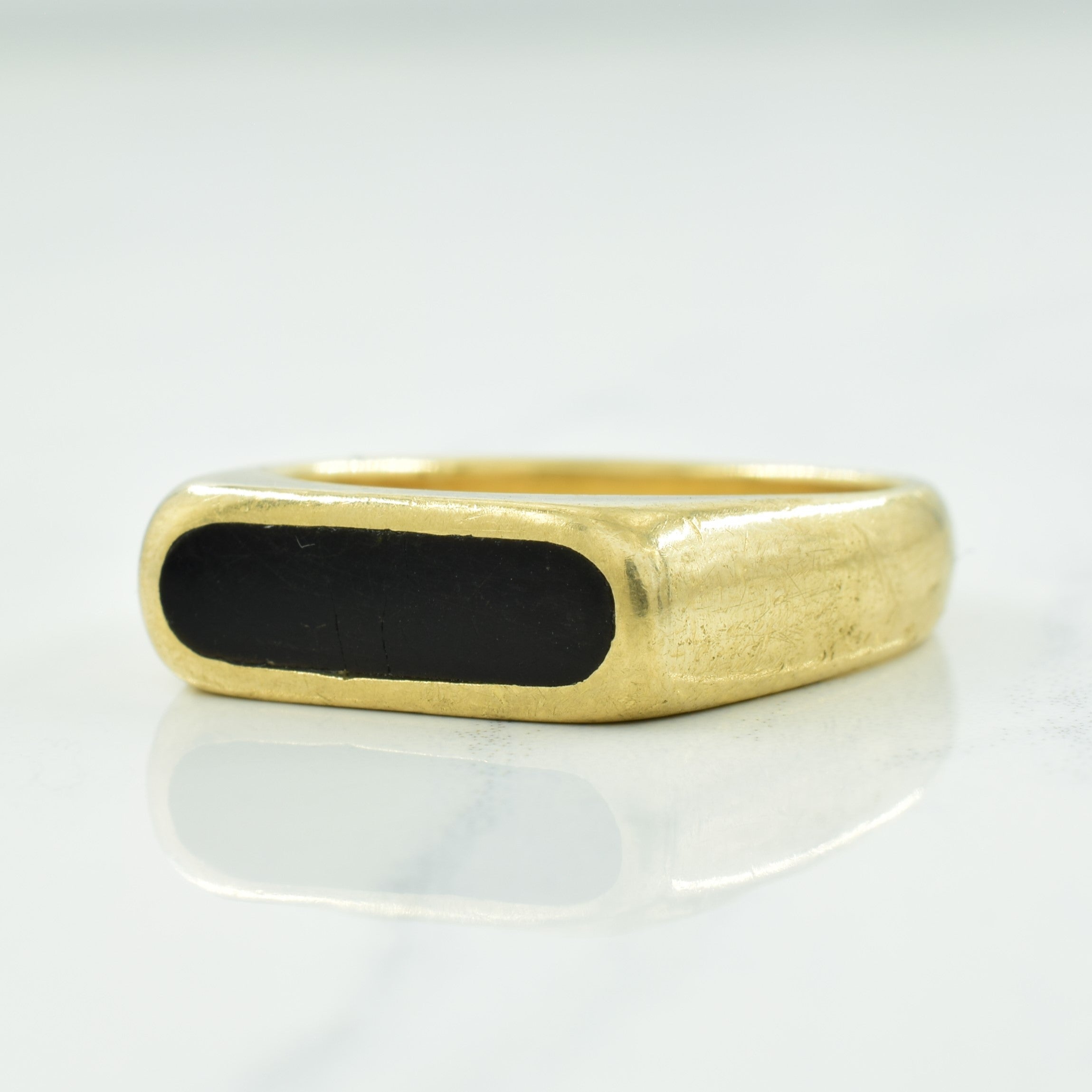 Black Onyx Inlay Ring | 1.00ct | SZ 8.75 |