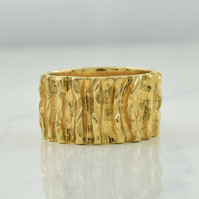 14k Yellow Gold Textured Band | SZ 10.75 |