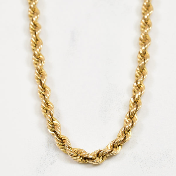 10k Yellow Gold Rope Chain | 18.25