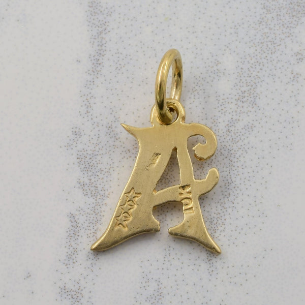 10k Yellow Gold 'A' Charm |