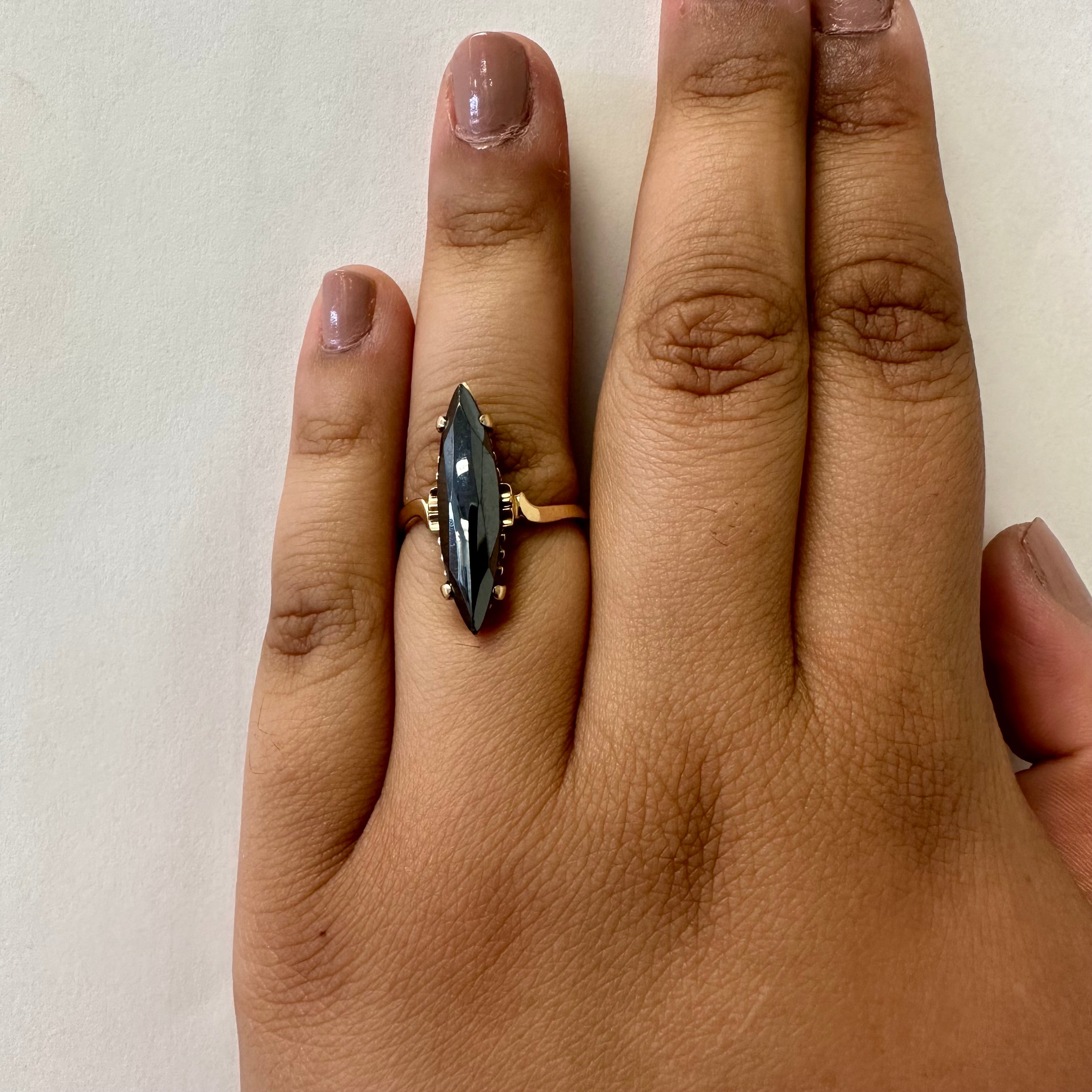 Marquise Hematite Ring | 5.00ct | SZ 8 |