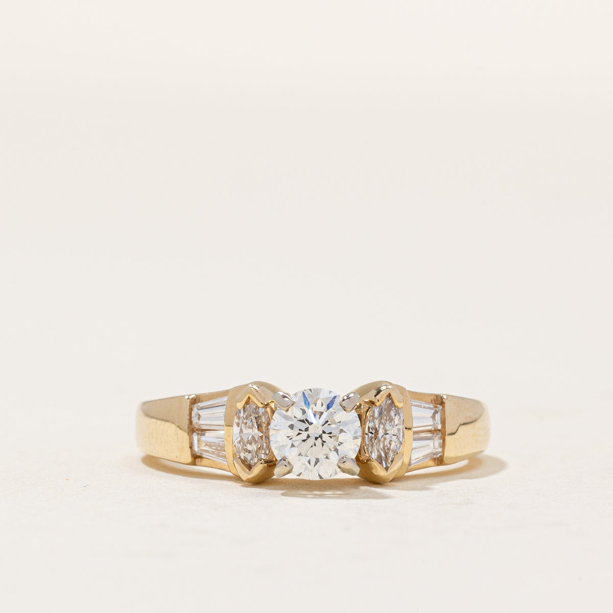 High Set Diamond Engagement Ring | 0.43ct SI1 I | 0.35ctw | SZ 6