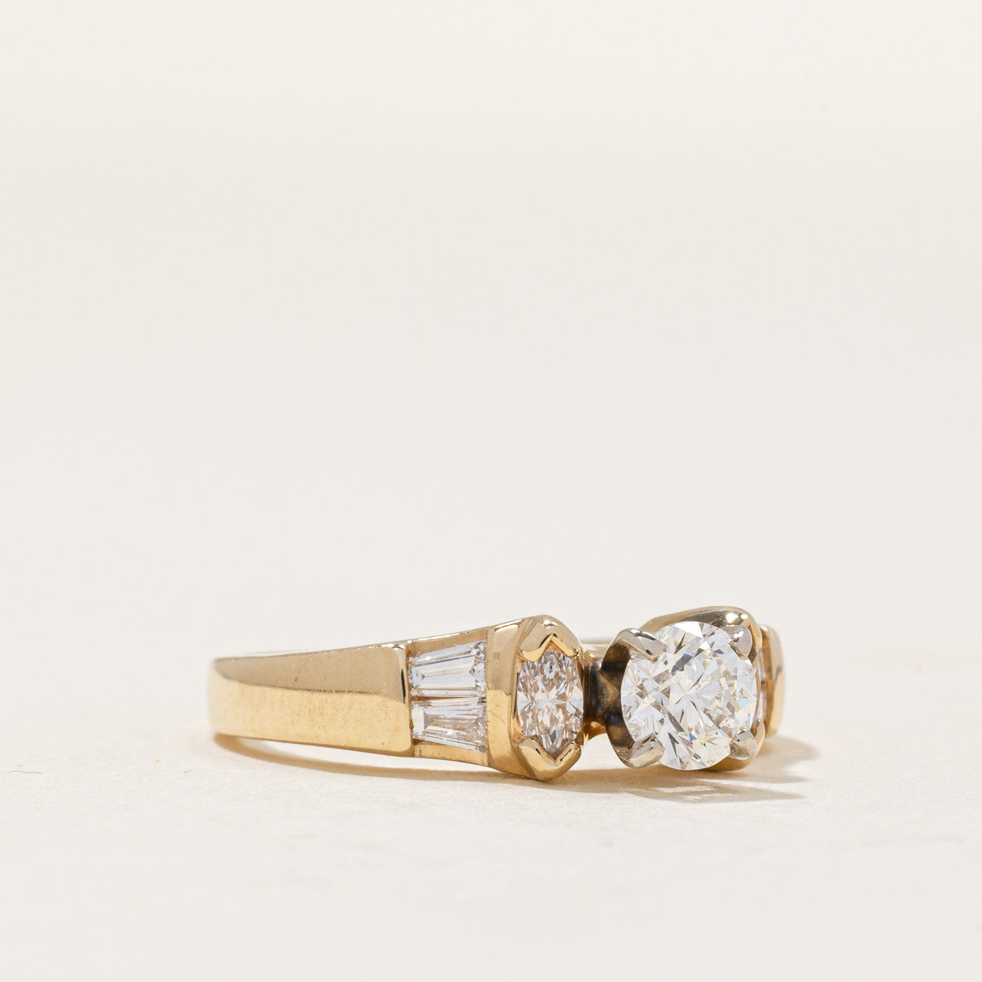 High Set Diamond Engagement Ring | 0.43ct SI1 I | 0.35ctw | SZ 6 |