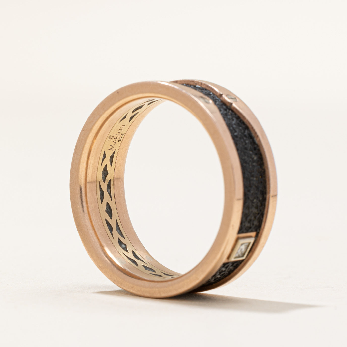 Mardini' Diamond & Fiber Carbon Ring | 0.10ct | SZ 11 |