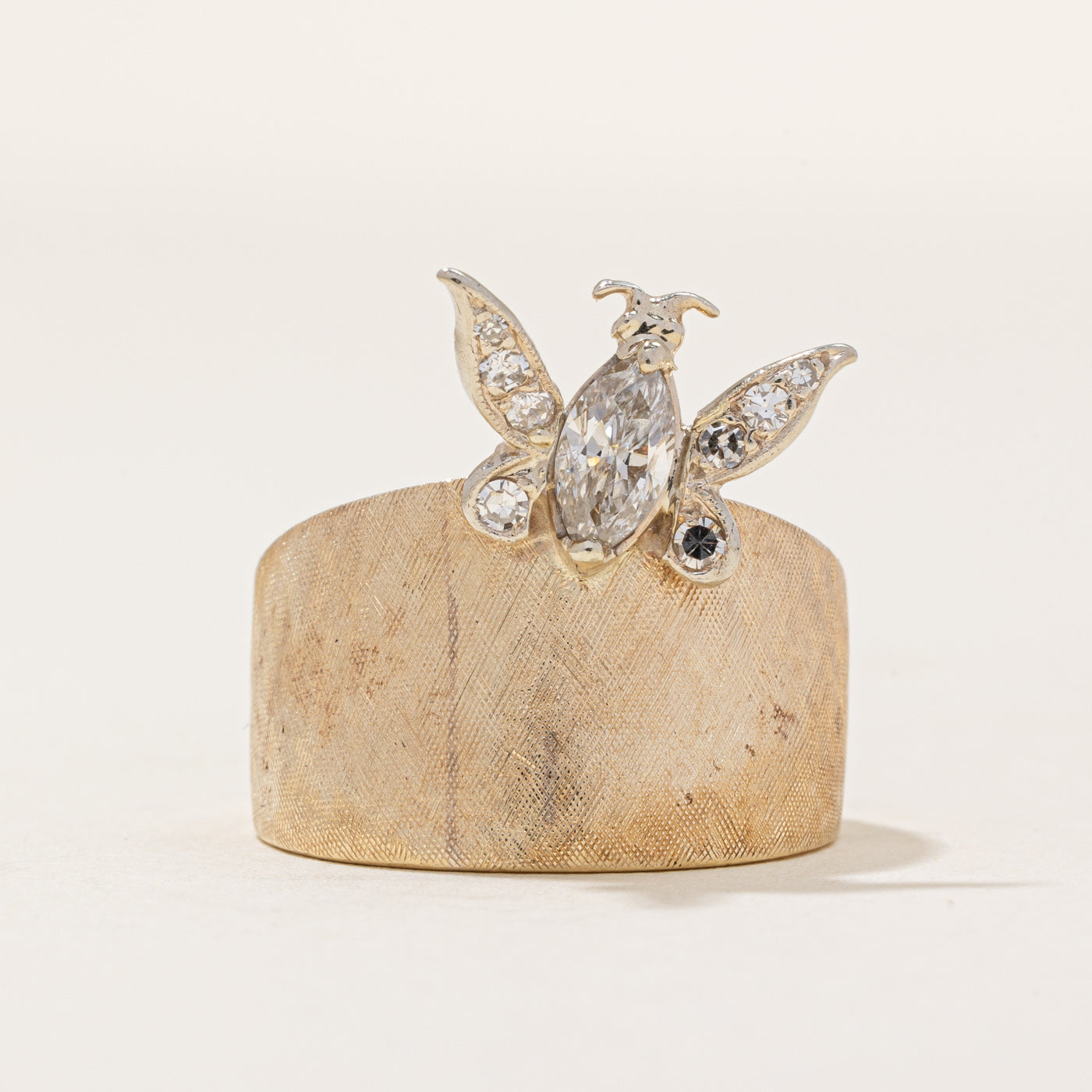 Bague papillon en diamant | 0,42 ct | Taille 6,75 | 