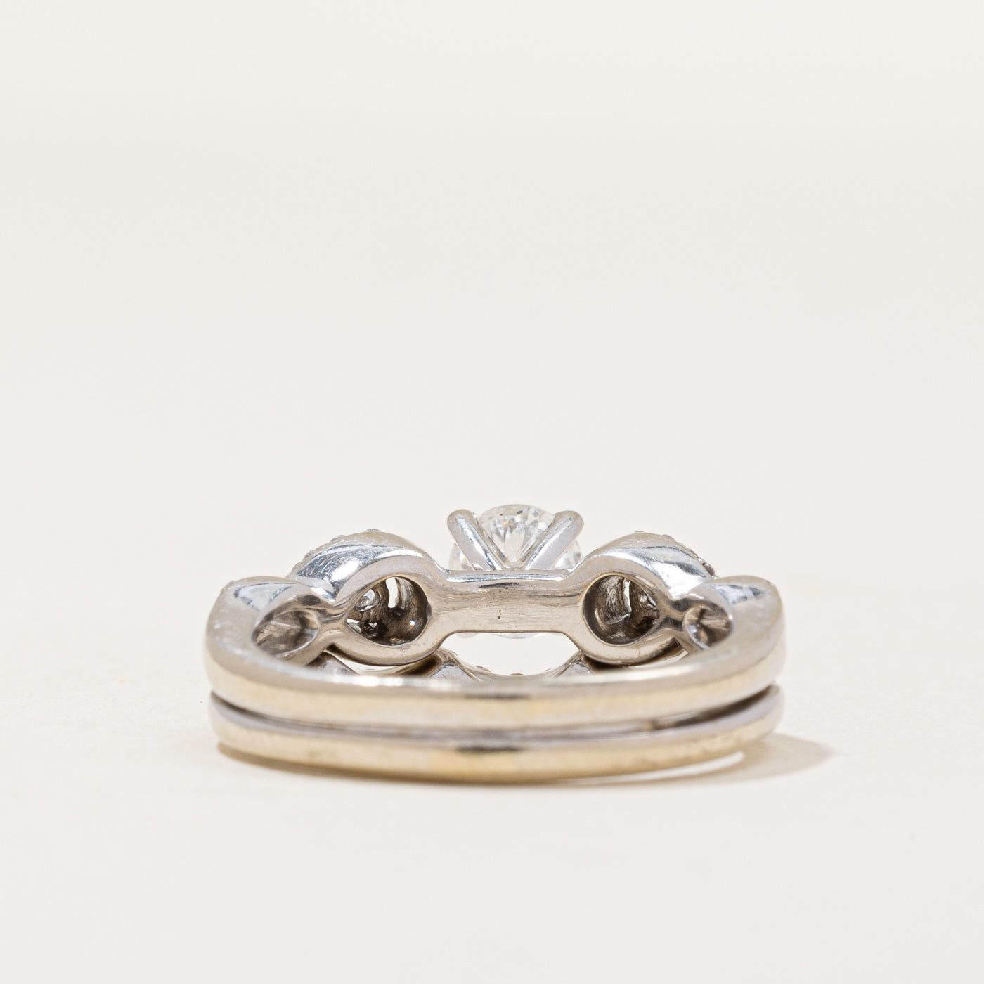 GIA Certified Diamond Ring Fused Wedding Set | 0.49ct I1 G | 0.37ctw | SZ 6 |