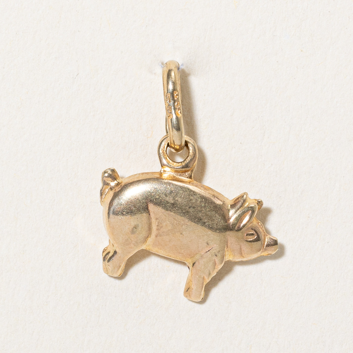10k Yellow Gold Pig Charm
