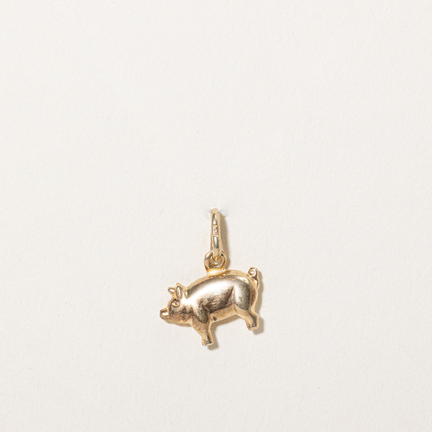 10k Yellow Gold Pig Charm