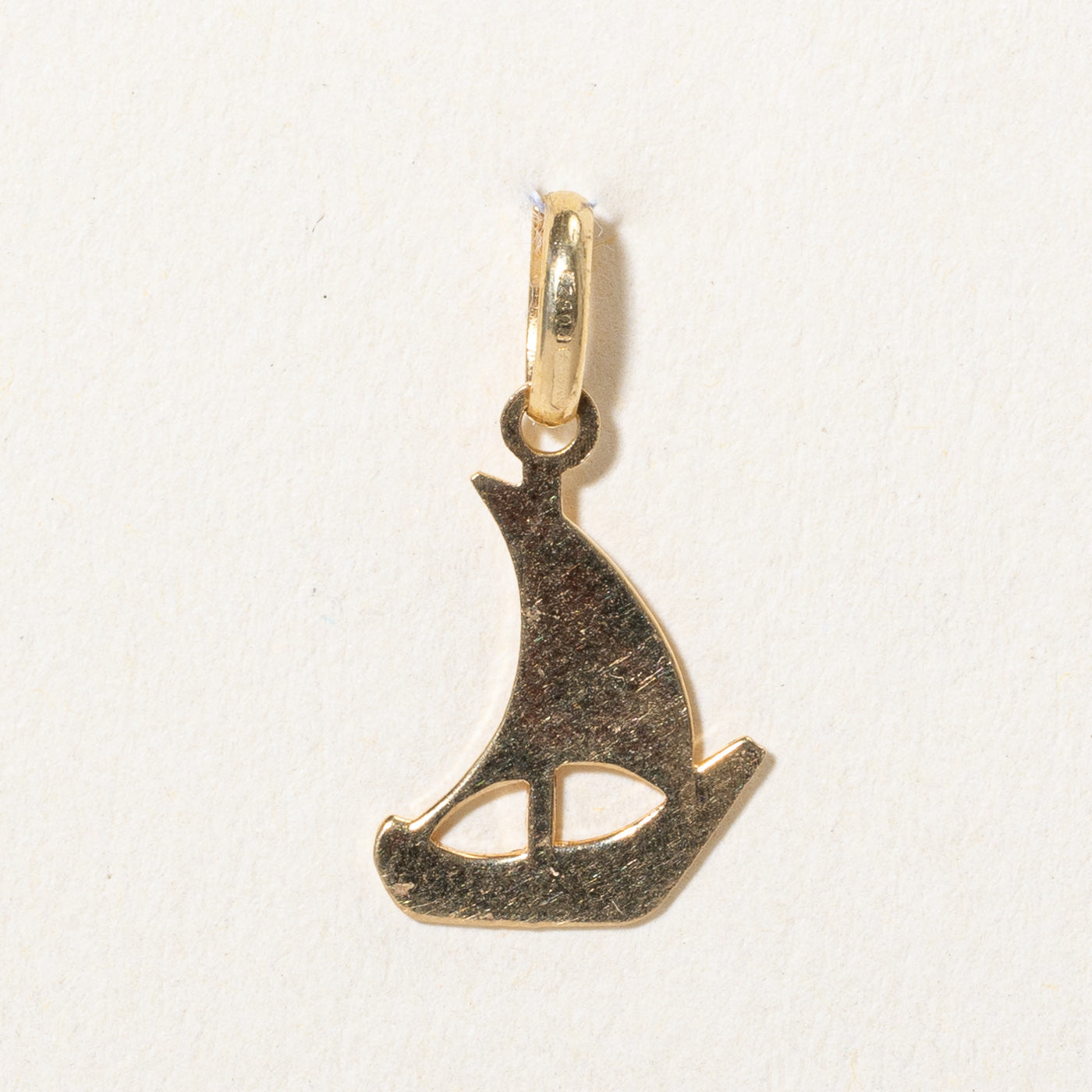 18k Yellow Gold Sail Boat Charm