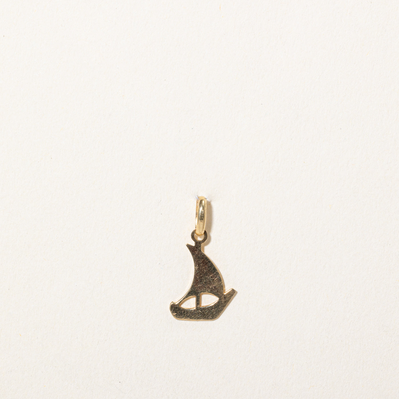 18k Yellow Gold Sail Boat Charm