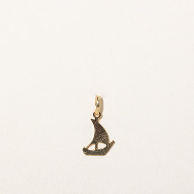18k Yellow Gold Sail Boat Charm