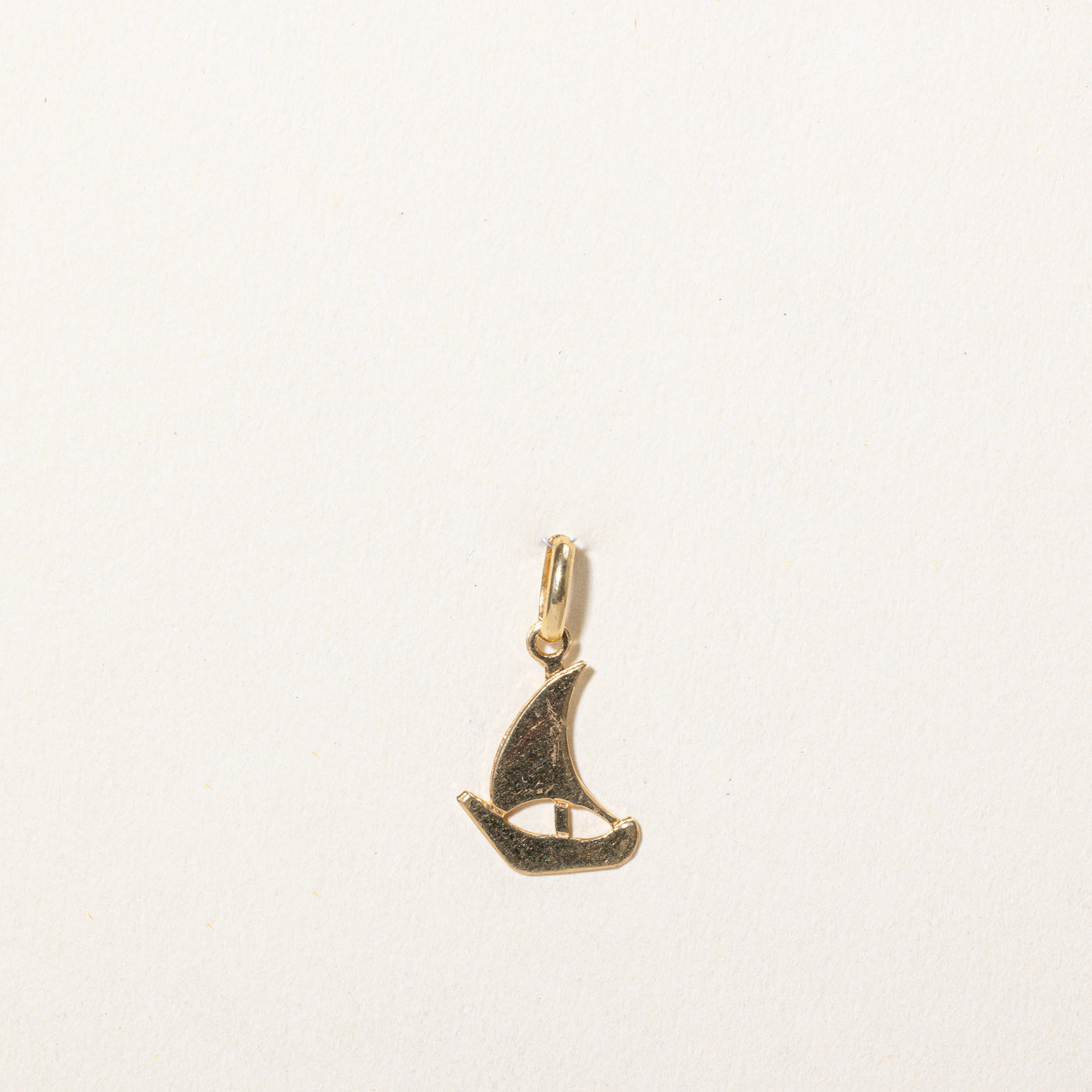 18k Yellow Gold Sail Boat Charm