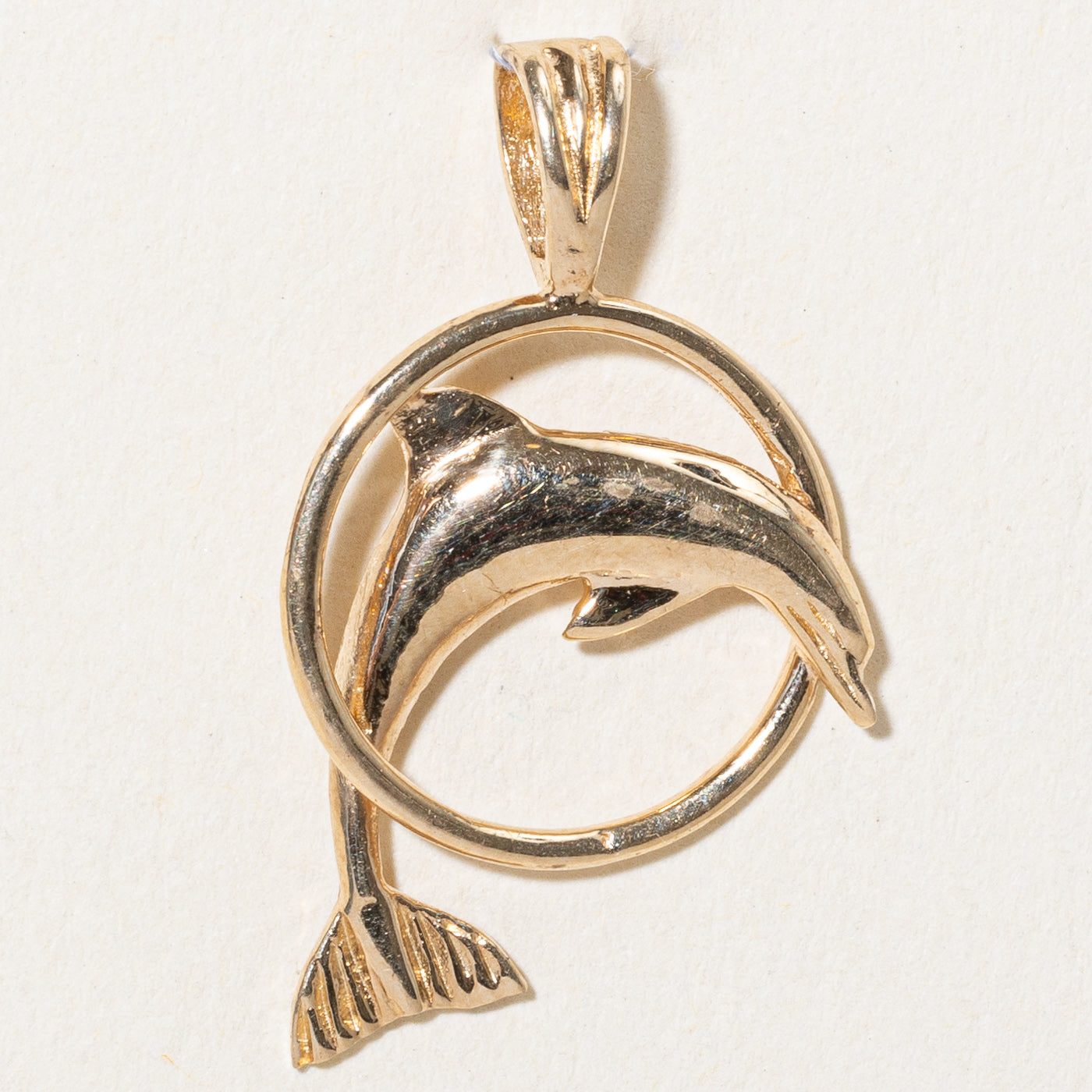 10k Yellow Gold Dolphin Pendant