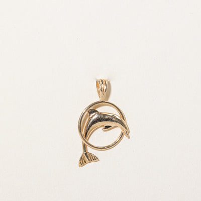 10k Yellow Gold Dolphin Pendant
