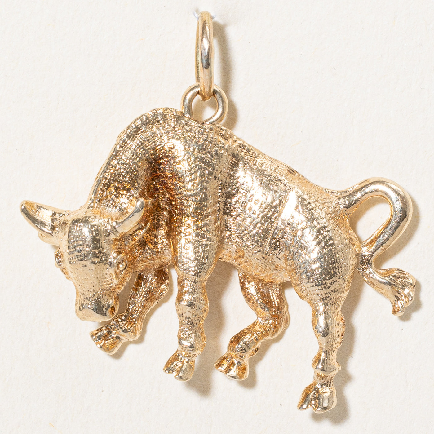 14k Yellow Gold Bull Charm