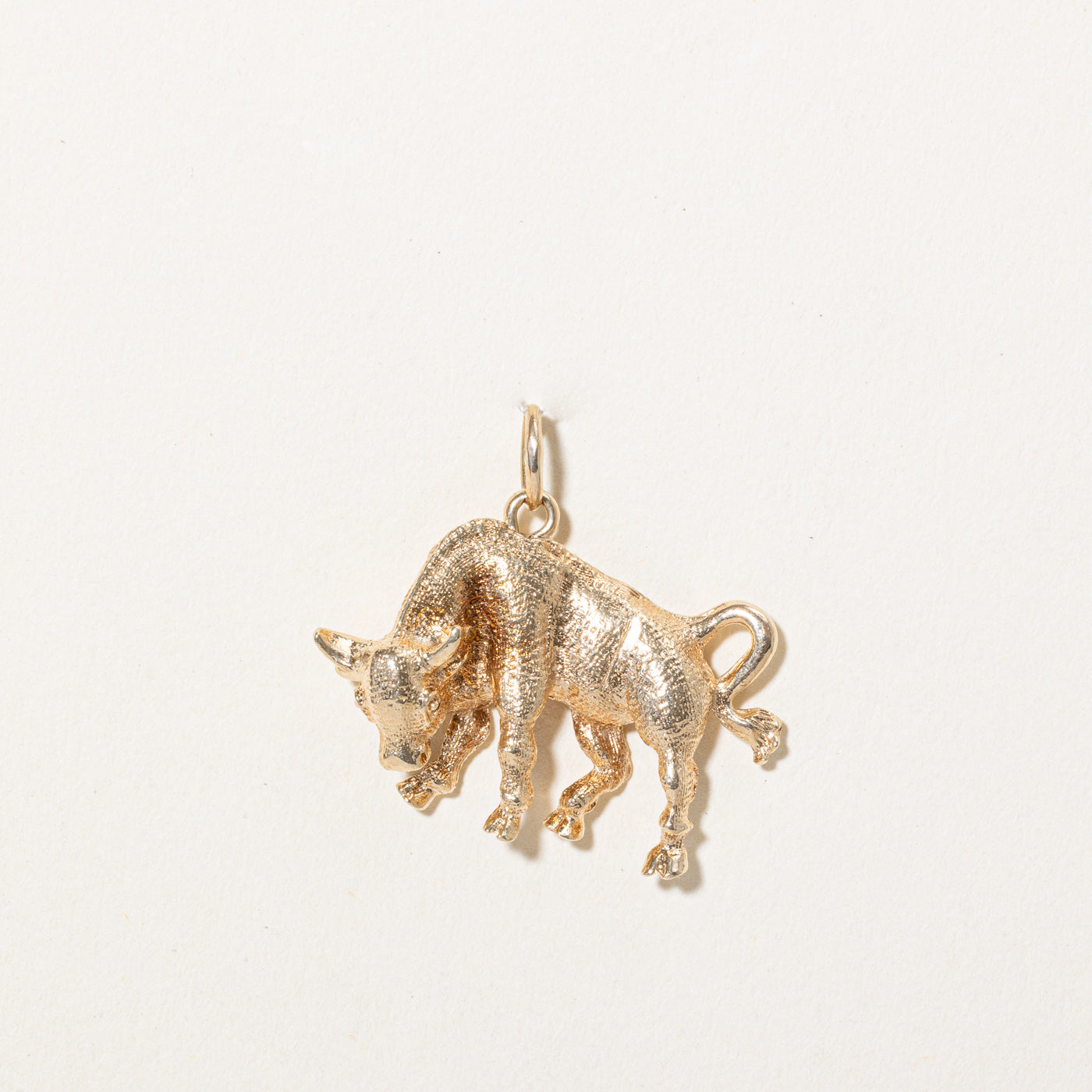 14k Yellow Gold Bull Charm
