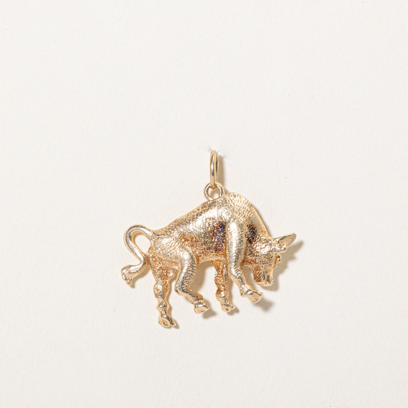14k Yellow Gold Bull Charm