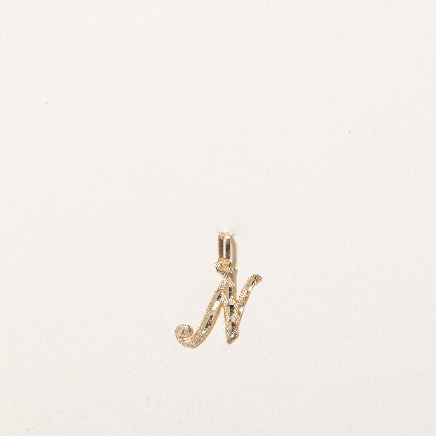 14k Yellow Gold 'N' Initial Charm