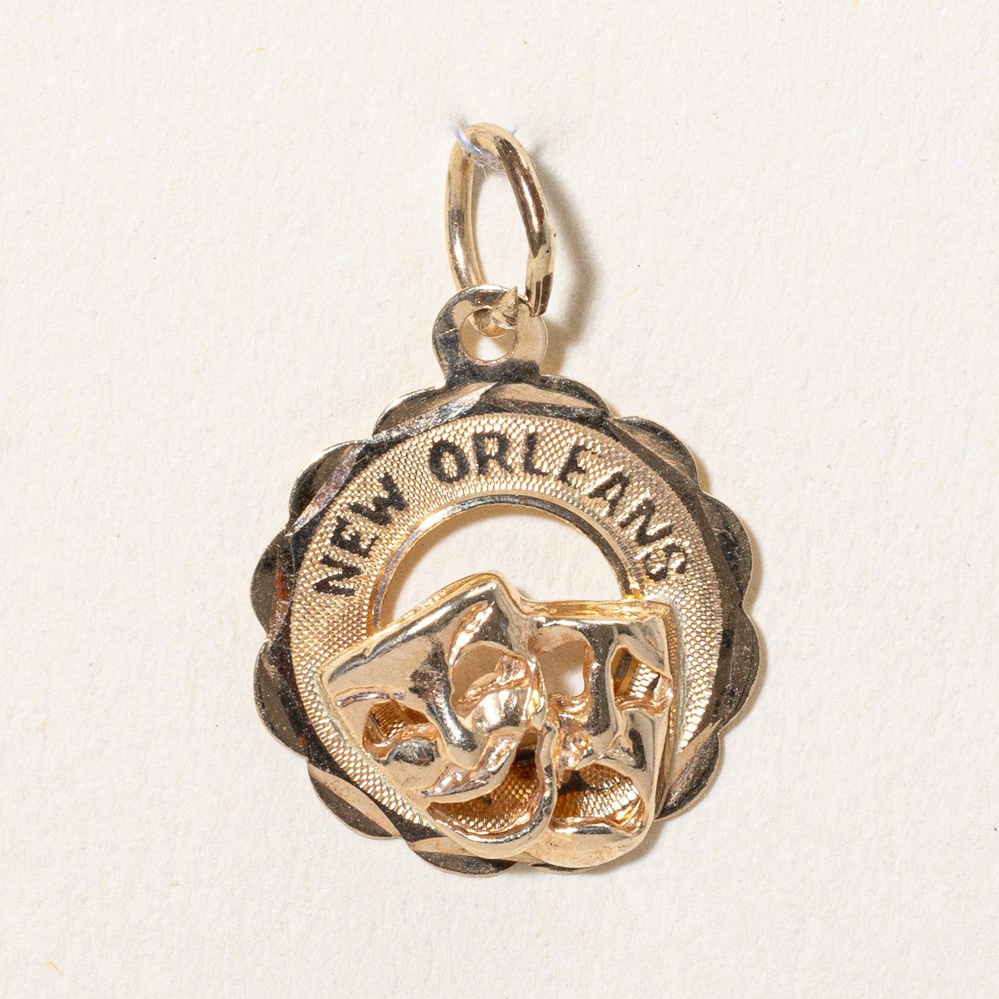 14k Yellow Gold New Orleans Mask Charm