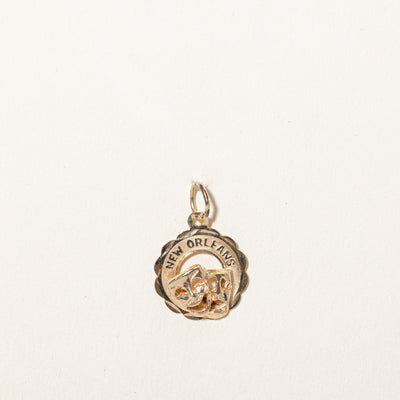 14k Yellow Gold New Orleans Mask Charm