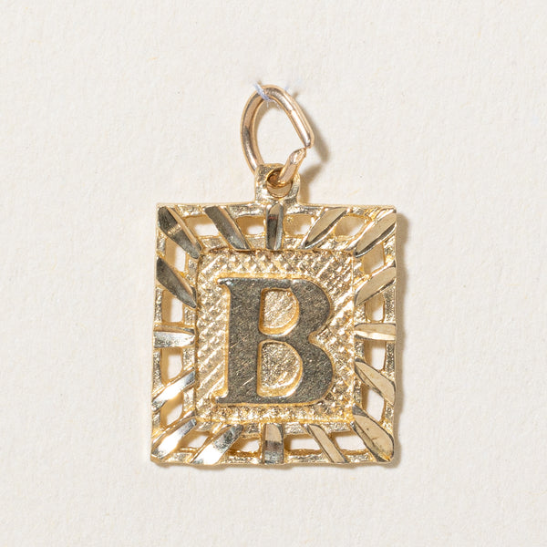 10k Yellow Gold 'B' Initial Charm