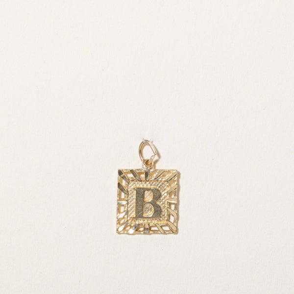 10k Yellow Gold 'B' Initial Charm