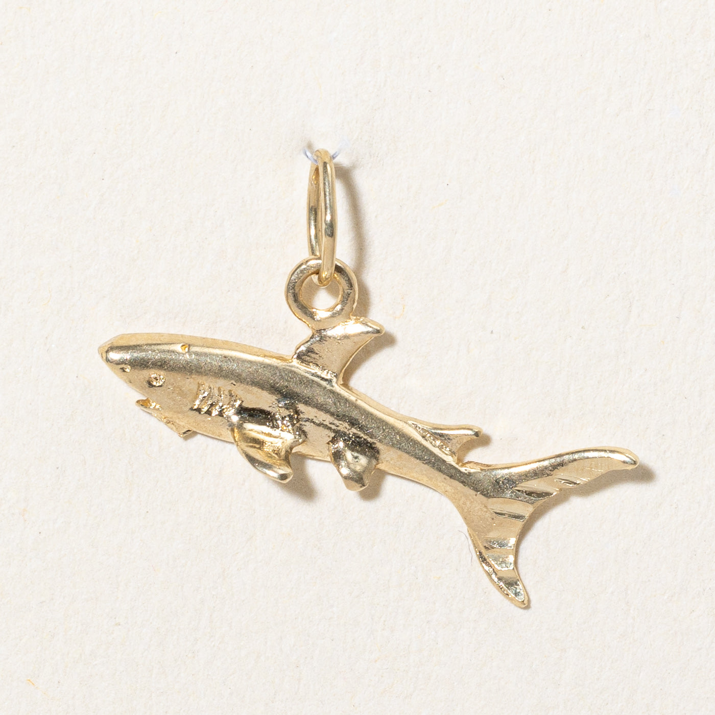 14k Yellow Gold Shark Charm