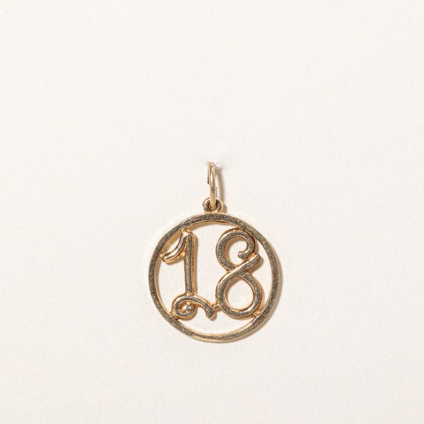 10k Yellow Gold '18' Charm