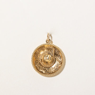 14k Yellow Gold Sombrero Charm