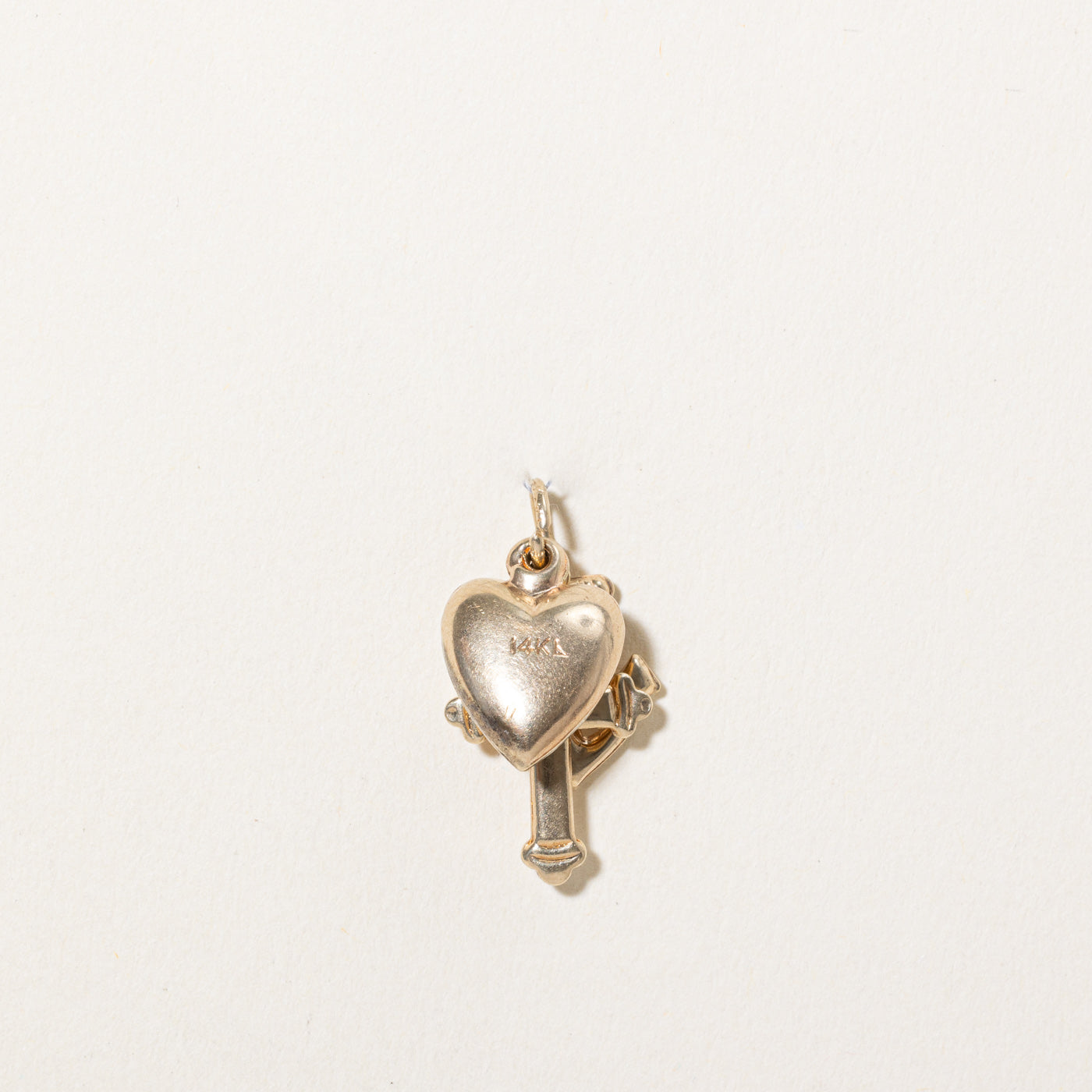 14k Yellow Gold Cross, Heart and Anchor Charm