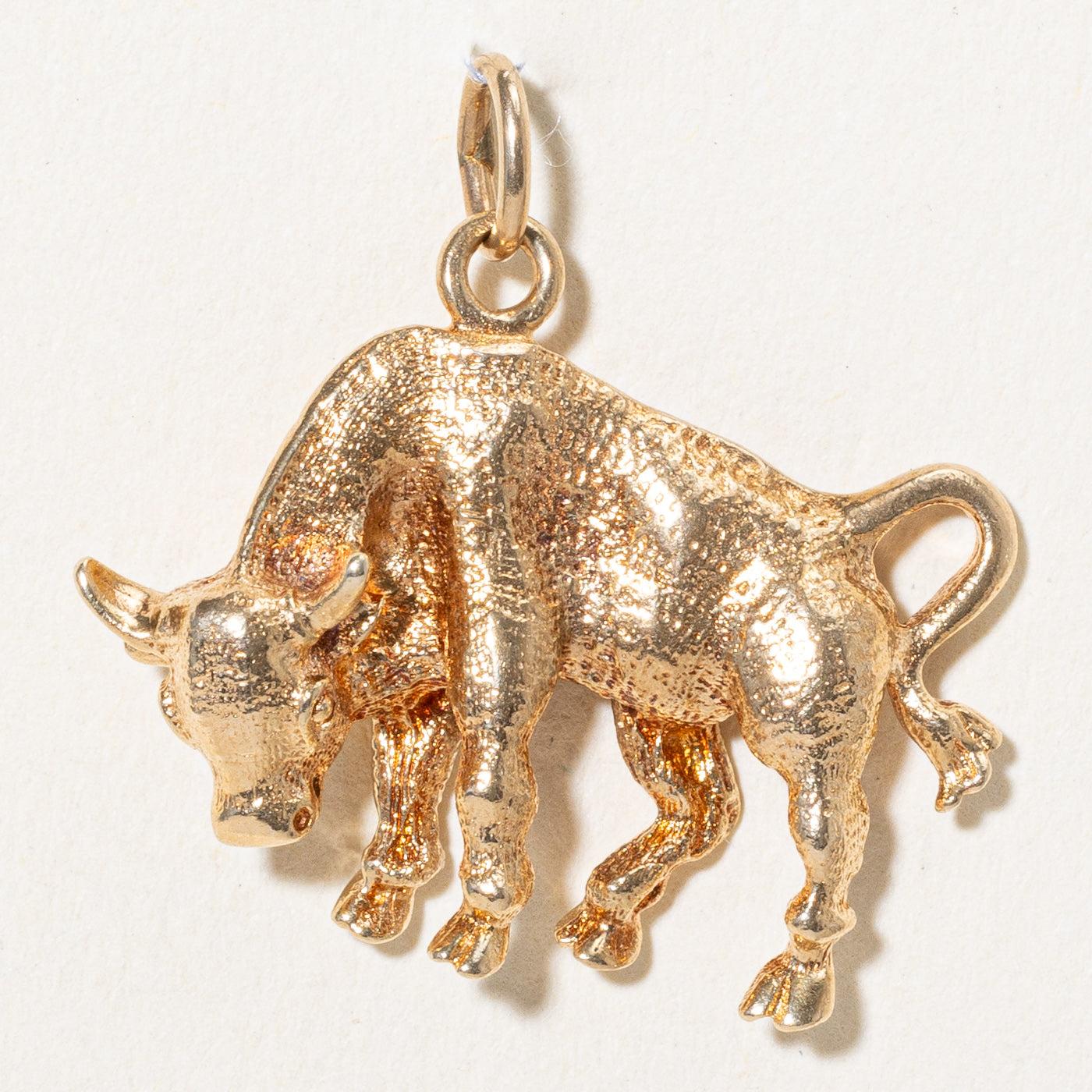 14k Yellow Gold Bull Charm